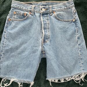 Levi's 501 Medium Blue Buttonfly Denim Shorts